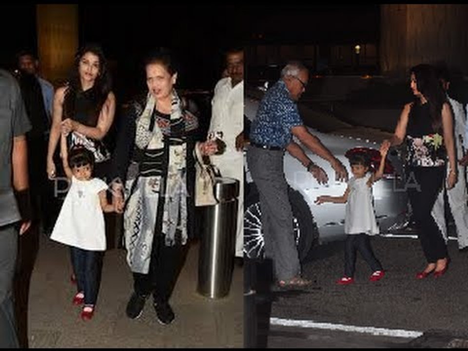 Little Aaradhya takes grandpa’s blessings before leaving for Cannes