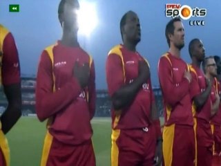 Pakistan and Zimbabwe's national anthem playing before the start of first Twenty20 match