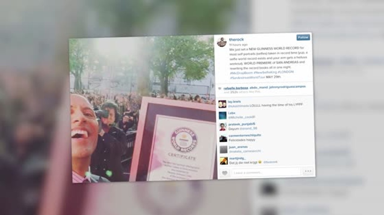 Dwayne Johnson bricht den Selfie Rekord bei der San Andreas Premiere