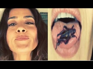 Salma Hayek uploads picture of eating insect on Instagram