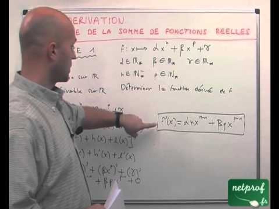 26 Dérivation : dérivée relative à la somme de fonctions