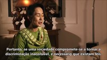 A vencedora do Prêmio Nobel, Daw Aung San Suu Kyi, pede pela Zero Discriminação