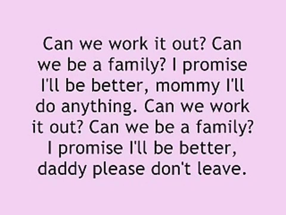 Pink - Family portrait Lyrics