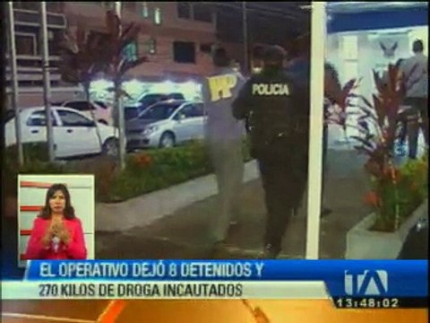 Operativo antinarcóticos deja 8 detenidos y 270 kilos de droga incautados