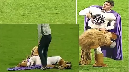 Mira lo que pasa cuando la mascota del equipo se pasa de tragos