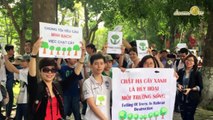 Hà Nội: 1000 người tuần hành phản đối nhà cầm quyền chặt 6.700 cây xanh