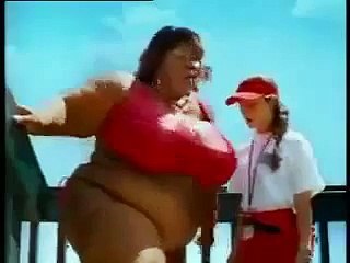 Nieves López Gutiérrez Very Funny Super Fat Woman Want to go on Slide