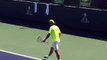Rafa Nadal returning serve. Indian Wells practice 2015