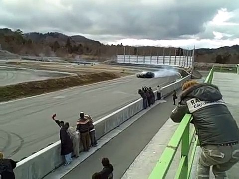 Vaughn Gittin Jr. drifting a 2010 Mustang at Bihoku
