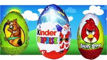 Finger Family Kinder Surpise Eggs Angry birds Peppa Pig Mickey Mouse and Scooby Doo