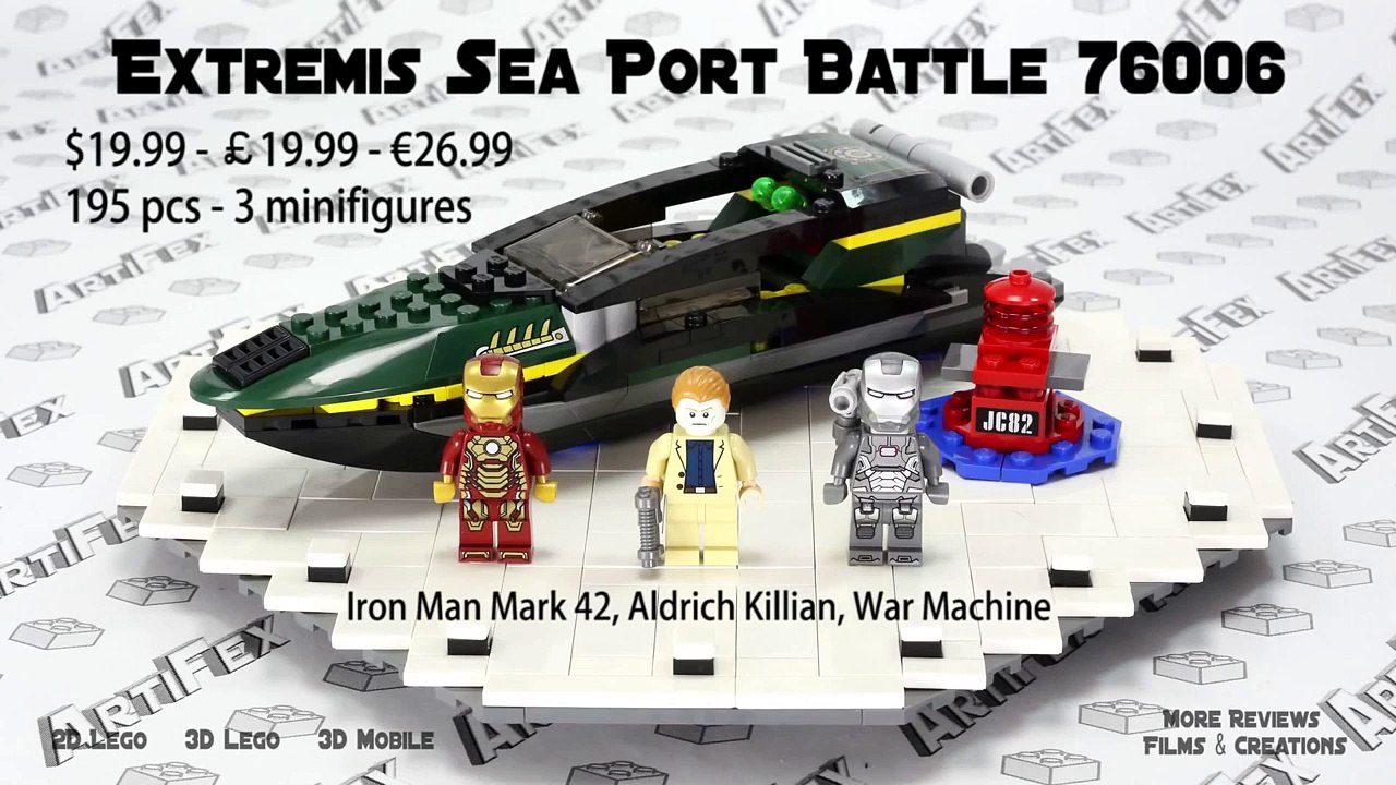 Iron Man WAR MACHINE EXTREMIS Sea Port Battle 76006 Lego Marvel Super Heroes Animated Review