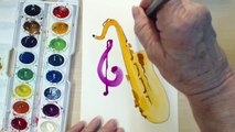How to Draw a Saxophone Step by Step - Saxophone Painting Lesson | CP