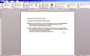 Editing Citations and Bibliographies in Word using Mendeley