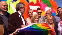 Gerry Adams celebrates gay marriage vote