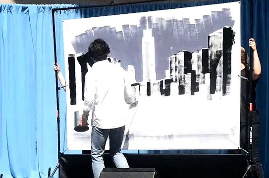 Japan Day NYC 05-10-2015: Takeshi Sato - Live Painting (Roller Art) - Part 2