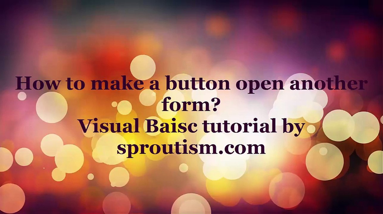 How to make a button open another form in Visua...