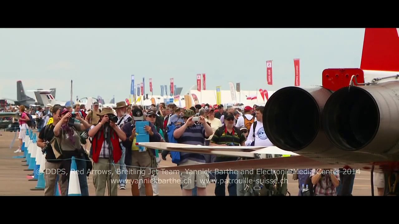 The Red Arrows 50th Anniversary Flypast with The Patrouille Suisse Leader