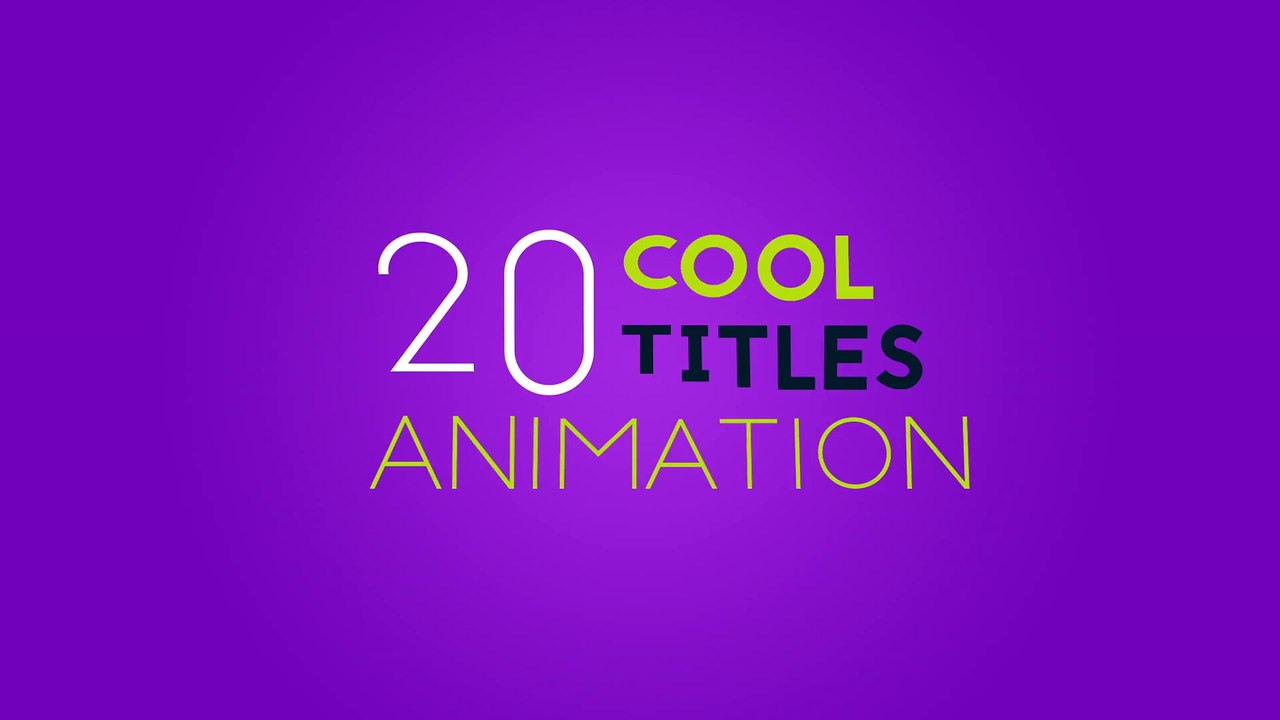 After Effects Project Files - 20 Cool Titles Animation - VideoHive 10342192