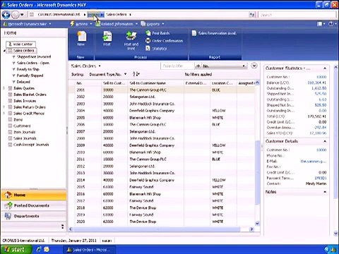 The Role Center user interface in Microsoft Dynamics NAV 2009 Navision