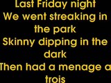 Last Friday Night (T.G.I.F) Glee - Lyrics on screen