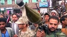 Houthis stage rally in Sanaa against Saudi led air strikes 2015