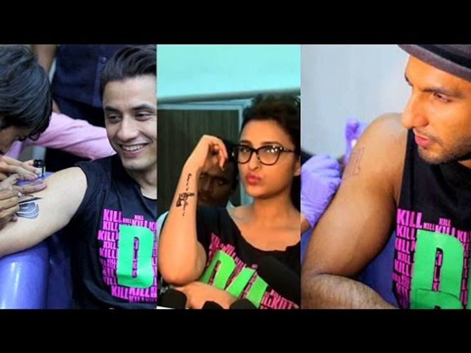 Ranveer, Parineeti & Ali Zafar Get Inked for Kill Dil - BT