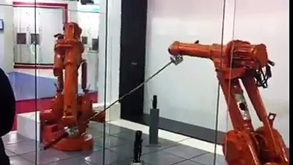 Robot Samurai doing Sword Fight