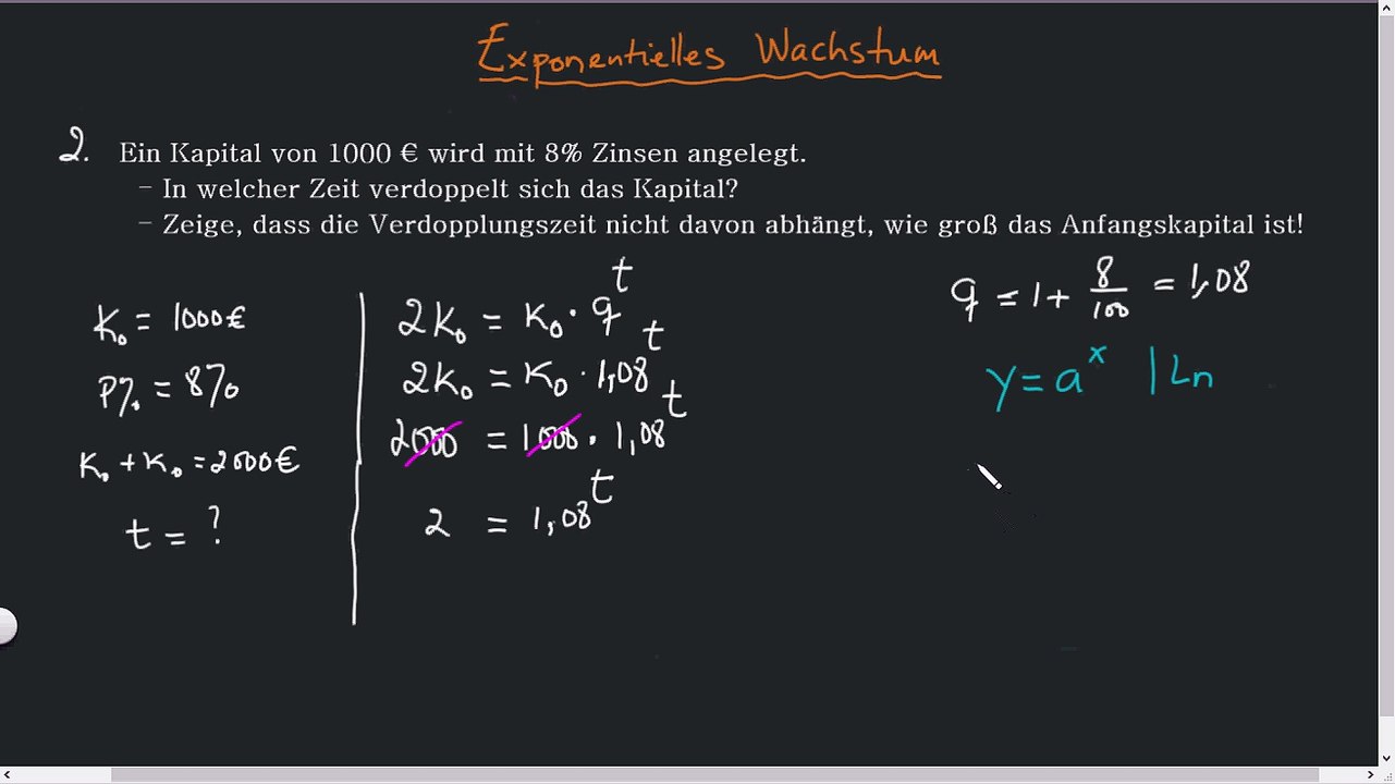 Exponentielles Wachstum - Teil 1. Beispiel 2
