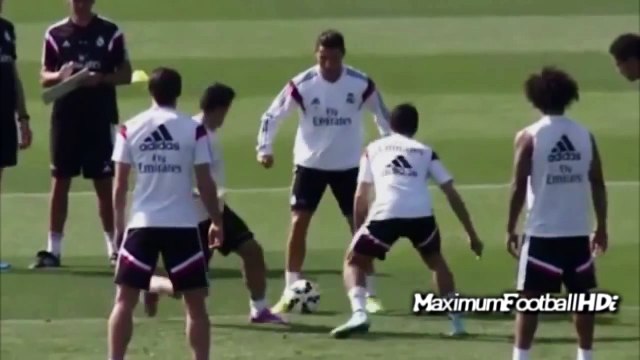 Cristiano Ronaldo Skills and Funny VS James Rodriguez in Real Madrid Training 2014