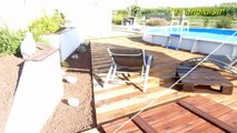 installation piscine hors sol Gré semi-entérrée