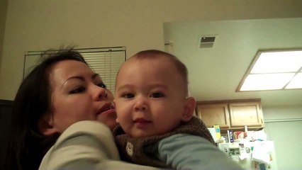 Chindian Baby Nico Gives Mama A Kiss ( 8 month old )