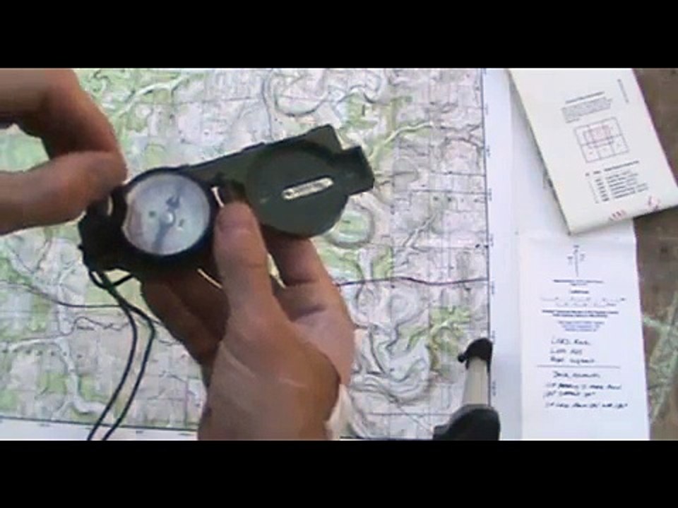 Navigation with lensatic compass and map 1