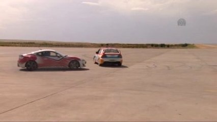 Milli Rallici Burcu Çetinkaya, Cumhurbaşkanı Erdoğan'ı Drift Yaparak Karşıladı (2)