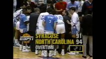 UNC ncaa basketball overtime win vs SYRACUSE 1987
