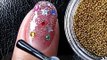 Christmas Nail Art Tutorial - Christmas Lights xmas Holiday Glitter Rhinestone nail Design