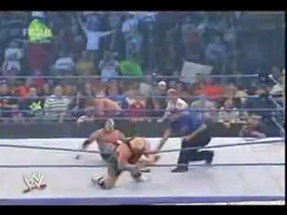 Batista Helping Rey Mysterio Against khali and Finlay