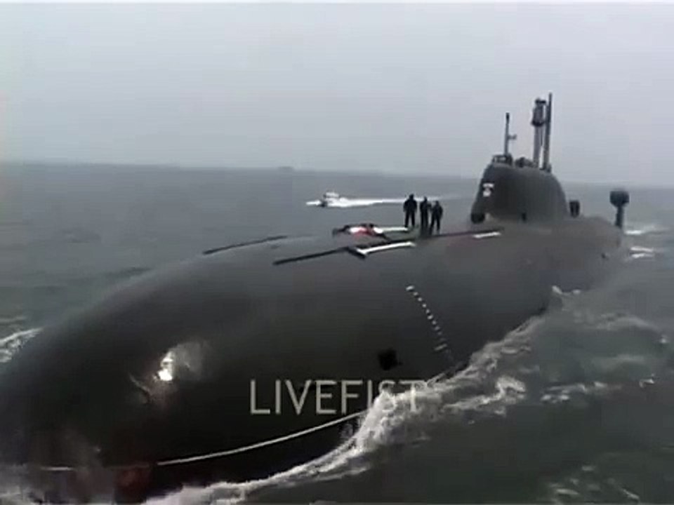 Indian Navy nuclear-powered Submarine INS Chakra (Nerpa K-152) at Sea