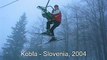 Skok s sedeznice / rescue jump from ski chair lift