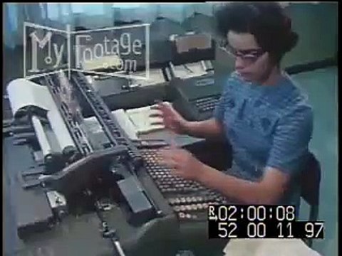 Stock Footage - Computer, Early Computers, IBM, Card Punch Machine, Machine, Technology