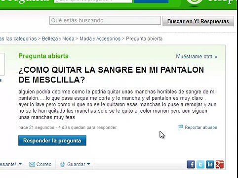 Como quitar las manchas de sangre en un pantalon