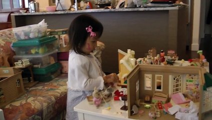 Girl And Sylvanian Families