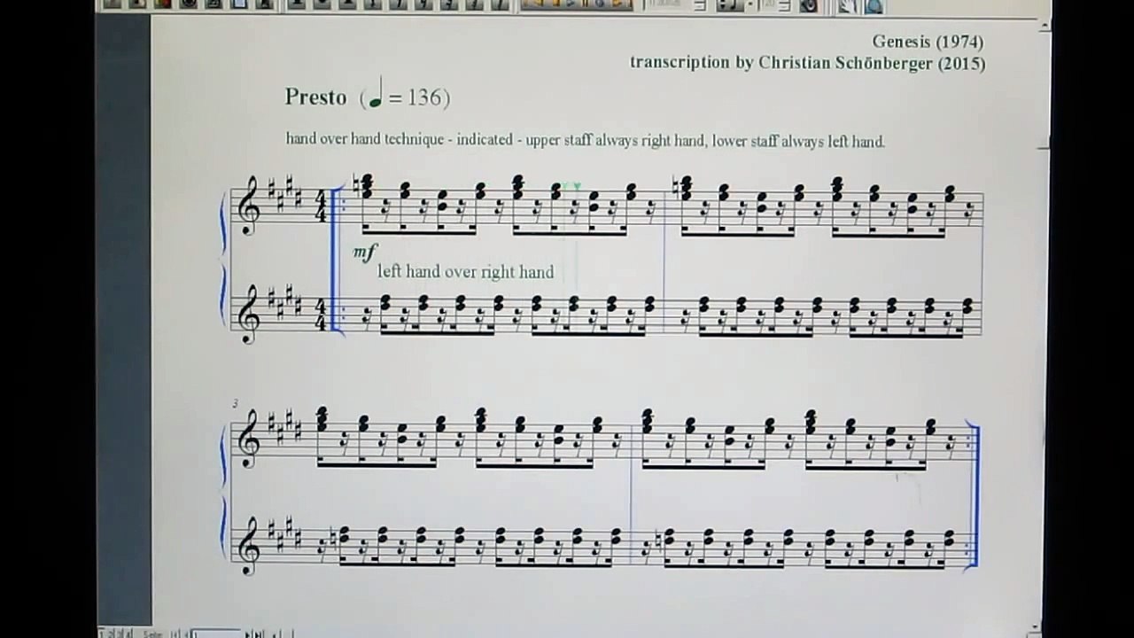Genesis "The Lamb Lies Down On Broadway" - complete piano transcription