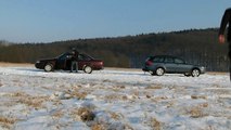 Audi A6 quattro vs. Subaru Outback H6 on ice