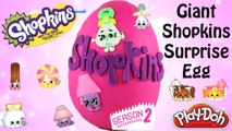 GIANT Shopkins Season 2 Play Doh Surprise Egg|Ultra Rare Crystal Glitz Fluffy Baby Shopkins Baskets