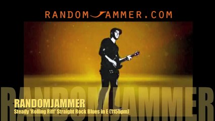 Steady 'Rolling Riff' Straight Rock Blues Backing Track in E 115bpm