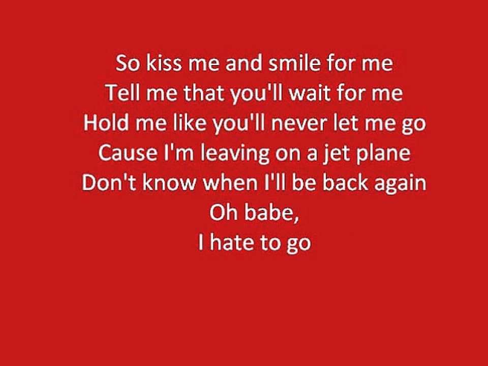 Leaving on a Jet Plane-Glee-Lyrics
