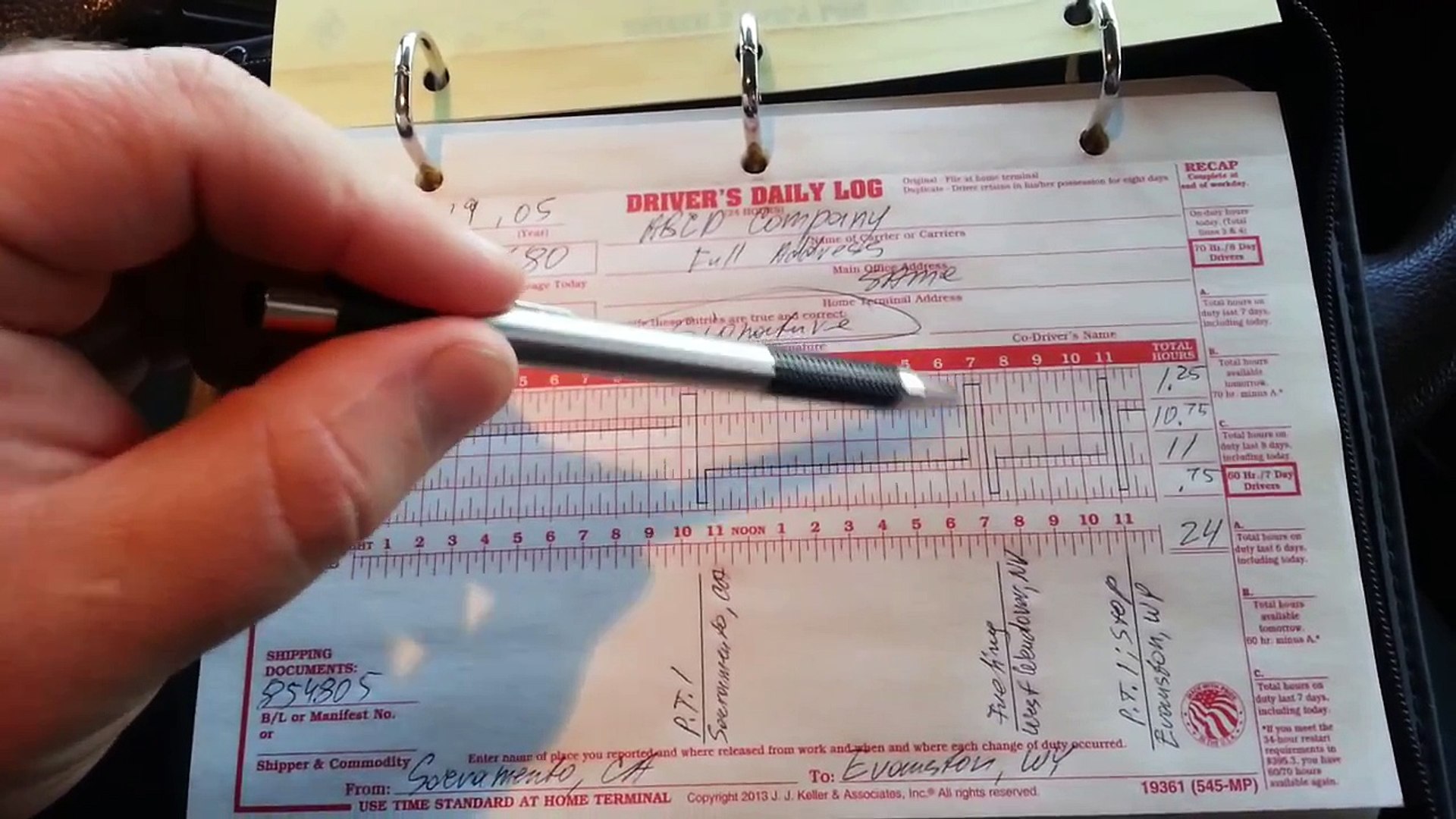 Truck Driver Log Sheet