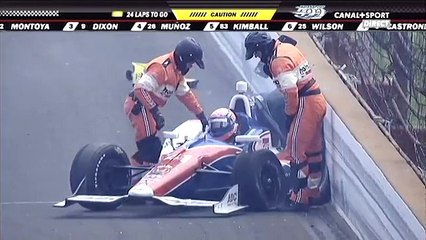 Huge Wreck Hawksworth, Saavedra, Coletti Indy 500 2015