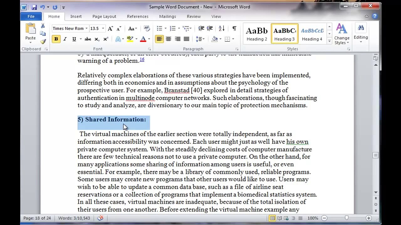 Creating the Table of Contents Using Microsoft Word 2007 / 2010