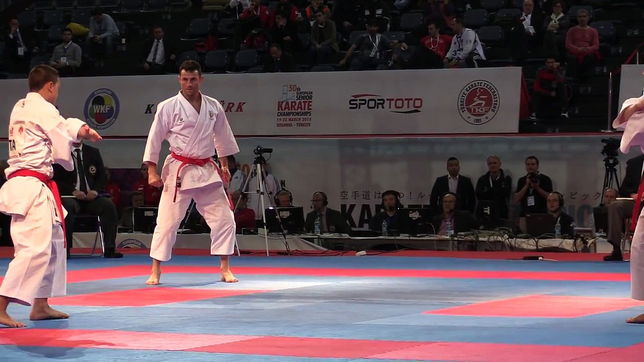 Male Team Kata ITALY in the Final. Bunkai Kata Kanku Sho. 2015 European Karate Championships